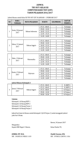 jadwal try out i kelas xii computer based test (cbt) tahun pelajaran