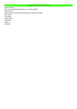 Accepted By Science Library Index Journal Website http://jurnal