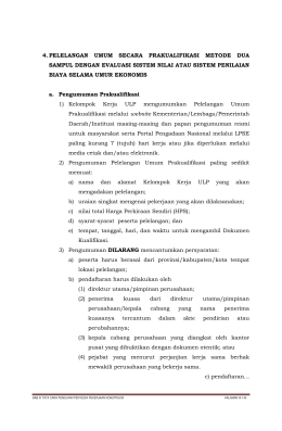 4. pelelangan umum secara prakualifikasi metode dua