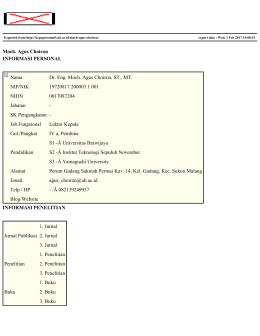 Moch. Agus Choiron INFORMASI PERSONAL Nama