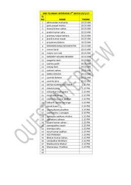 3RD BATCH ONE TO MANY INTERVIEW
