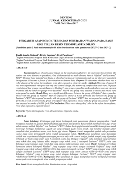 dentino jurnal kedokteran gigi pengaruh asap rokok