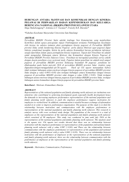 1 hubungan antara m,otivasi dan komunikasi dengan kinerja