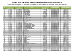 DAFTAR LOKASI DAN JADWAL KEDATANGAN