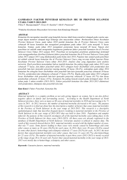 gambaran faktor penyebab kematian ibu di provinsi sulawesi utara