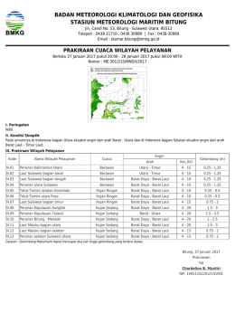 Prakiraan Cuaca Wilayah Pelayanan - Maritim
