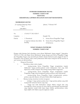 INTRUKSI MAHKAMAH AGUNG NOMOR 1 TAHUN 1967 TENTANG