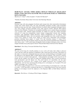 1 hubungan antara stres kerja dengan perasaan kelelahan kerja