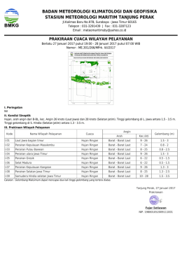 Prakiraan Cuaca Wilayah Pelayanan