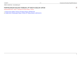 PERPANJANGAN SELEKSI TERBUKA JPT MADYA ESELON I BPOM