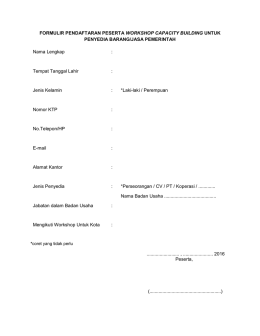 formulir pendaftaran peserta workshop capacity building