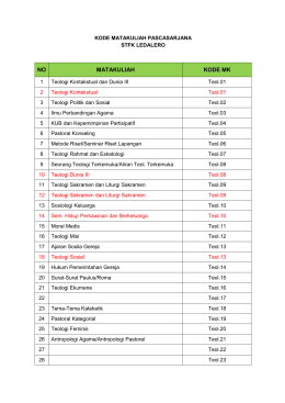 no matakuliah kode mk