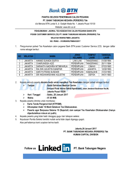 Follow us PT. Bank Tabungan Negara