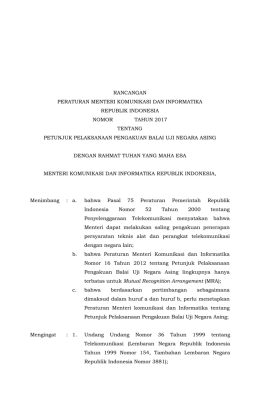 rancangan peraturan menteri komunikasi dan informatika