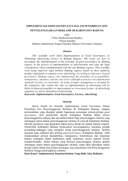 1 IMPLEMENTASI GOOD GOVERNANCE DALAM