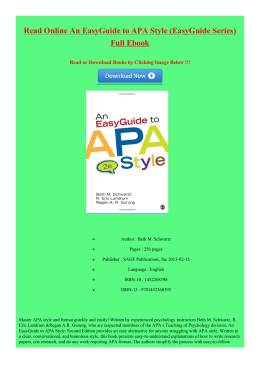 Read Online An EasyGuide to APA Style