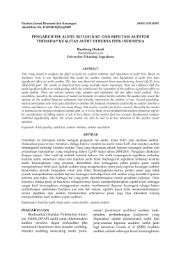 EKUITAS (Jurnal Ekonomi dan Keuangan)