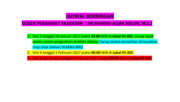 JADWAL BIMBINGAN