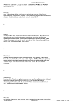 Presiden Jokowi Diagendakan Menerima Antasari Azhar