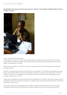 Tingkatkan Keamanan dan Kenyamanan, Kades