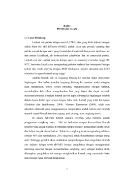 1 BAB I PENDAHULUAN 1.1 Latar Belakang Limbah cair pabrik