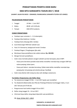 Penerimaan Peserta Dididk Baru 2017