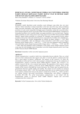 1 hubungan antara komunikasi verbal dan nonverbal dokter pasien