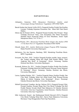 DAFTAR PUSTAKA Adisaputro, Gunawan. 2010. Manajemen