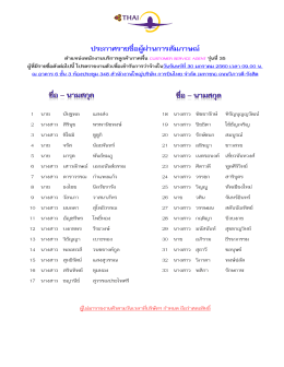 ประกาศรายชื่อผู้ผ่านการสัมภาษณ์ ตำแหน่งพนักงานบริการลูกค้าภาคพื้น