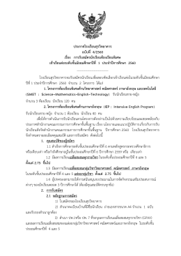 ประกาศโรงเรียนสุรวิทยาคาร ฉบับที่ 4/2560 เรื่อง การรับสมัครนักเรียน