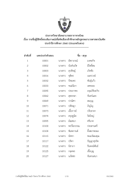 ประจาปีการศึกษา 2560 (ประเภทรับตรง)