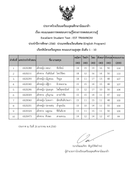 เหรียญทองสูงสุด10 อันดับ - โรงเรียนเตรียมอุดมศึกษาน้อมเกล้า