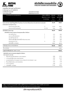 รายงานสถานะการลงทุนรายเดือน