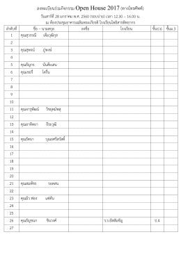 ลงทะเบียนร่วมกิจกรรม Open House 2017