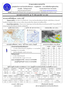 พยากรณ์อากาศประจำวัน - ศูนย์อุตุนิยมวิทยาภาคตะวันออกเฉียงเหนือตอนล่าง