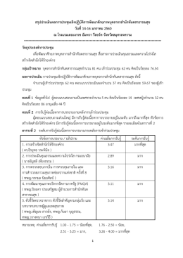 สรุปประเมินผลการประชุมเชิงปฏิบัติการพัฒนาศ