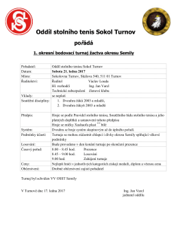 Rozpis turnaje - st