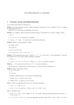 Pravděpodobnost a statistika