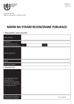 příloha č. 3 – Návrh na vydání recenzované publikace.indd