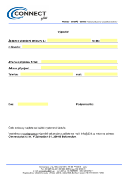 Formul&aacute;ř pro ukončen&iacute; smlouvy