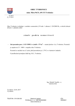 Záměr pachtu nemovitosti č. 1/2017
