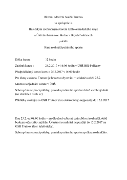 Okresní sdružení hasičů Trutnov ve spolupráci s