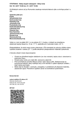 Výstraha od 19.1.-21.1.2017
