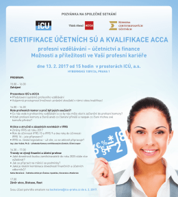 Pozvánka na setkání - INSTITUT CERTIFIKACE ÚČETNÍCH, as