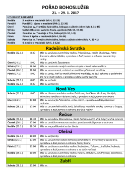 pořad bohoslužeb - Farnost Radešínská Svratka