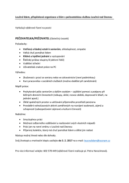 PEČOVATELKA/PEČOVATEL (č&aacute;stečn&yacute; &uacute;vazek)