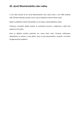 20. v&yacute;roč&iacute; Mezin&aacute;rodn&iacute;ho roku rodiny