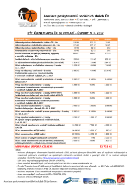 Být členemů se vyplatí - úspory v roce 2017!