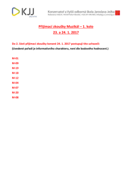 Přijímací zkoušky Muzikál – 1. kolo 23. a 24. 1. 2017
