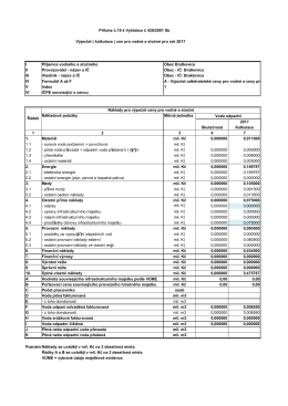 ( kalkulace ) cen pro stočn&eacute; pro rok 2017